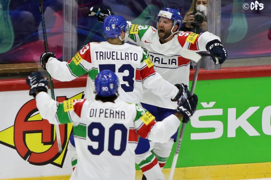 Ice hockey, the Italian national team for the World Cup in Nottingham