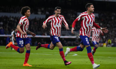 Un'esultanza dell'Atletico Madrid