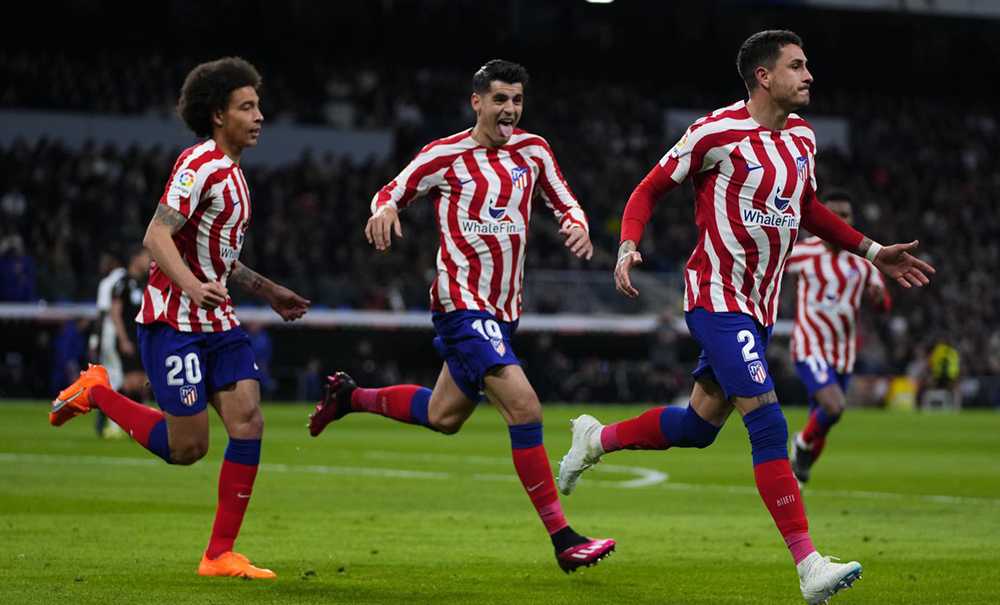 Un'esultanza dell'Atletico Madrid