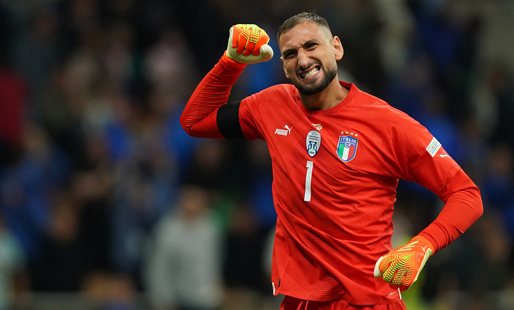 Gianluigi Donnarumma con la maglia della Nazionale azzurra