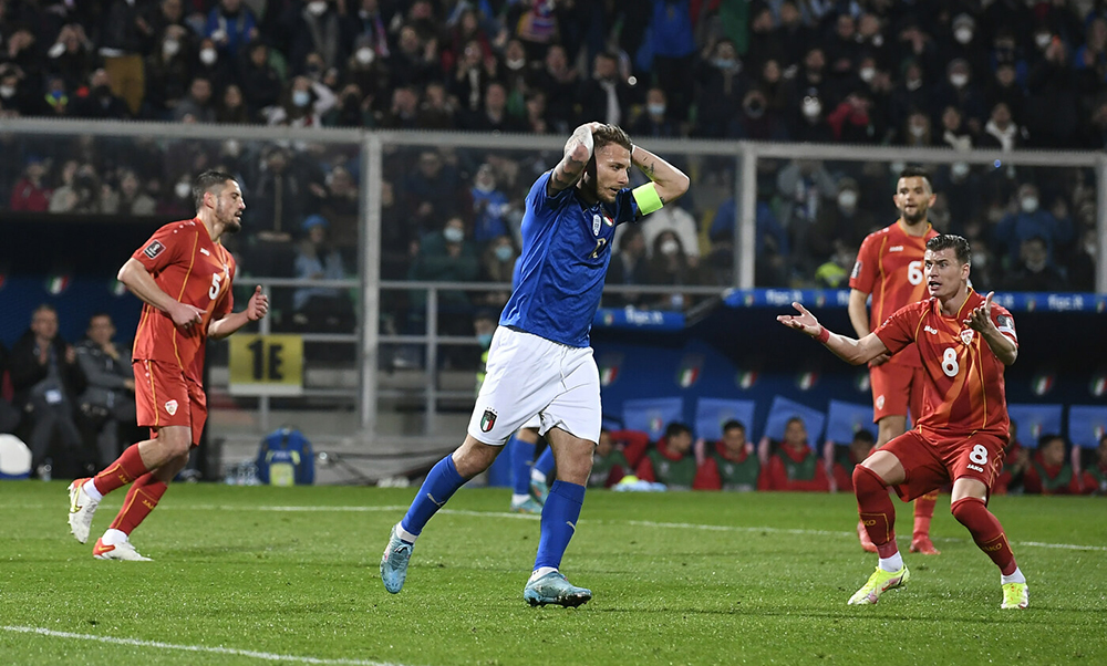 Ciro Immobile con la maglia della Nazionale azzurra
