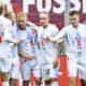 Islanda - Lichtenstein: l'esultanza dell'Islanda dopo il gol di Haraldosson