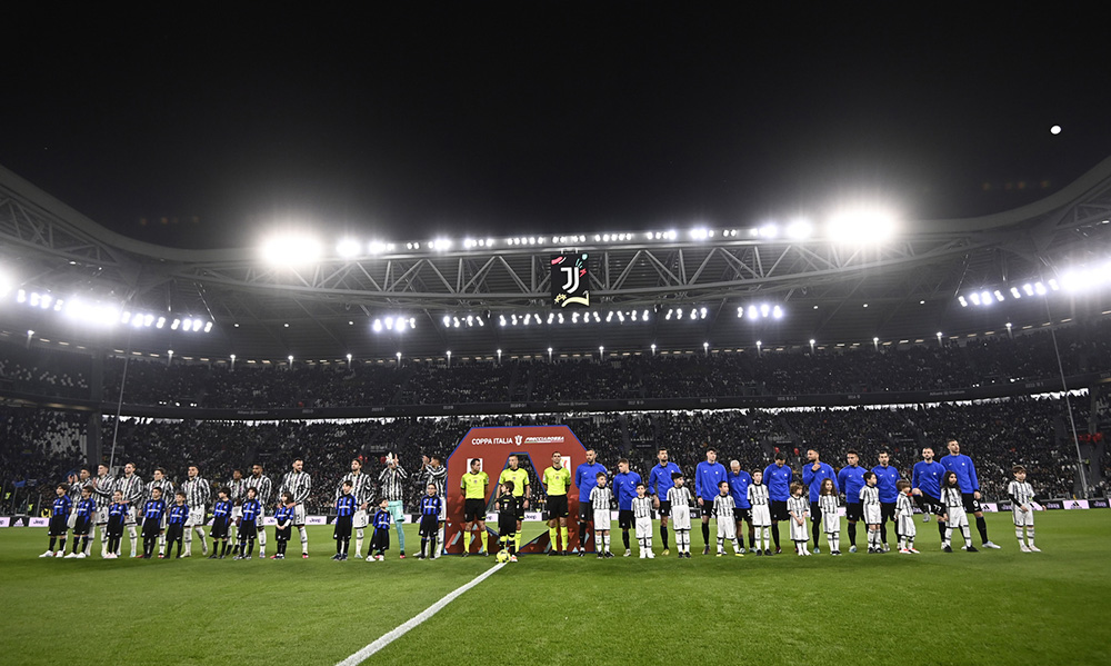 Juventus e Inter schierate prima dell'andata della Coppa Italia 2022-23