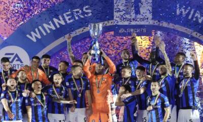 Inter festeggia ultima Supercoppa Italiana (@ LaPresse)