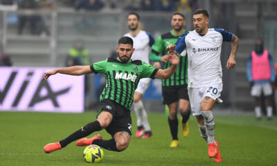 Erlic contro Zaccagni in Sassuolo-Lazio - Serie A 2022-23