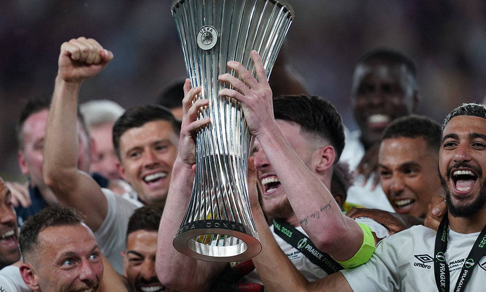 L'esultanza del West Ham dopo la vittoria