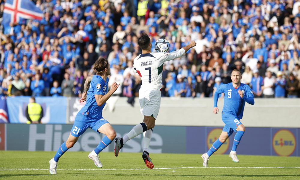 Cristiano Ronaldo in Islanda vs Portogallo qualificazioni Euro 2024