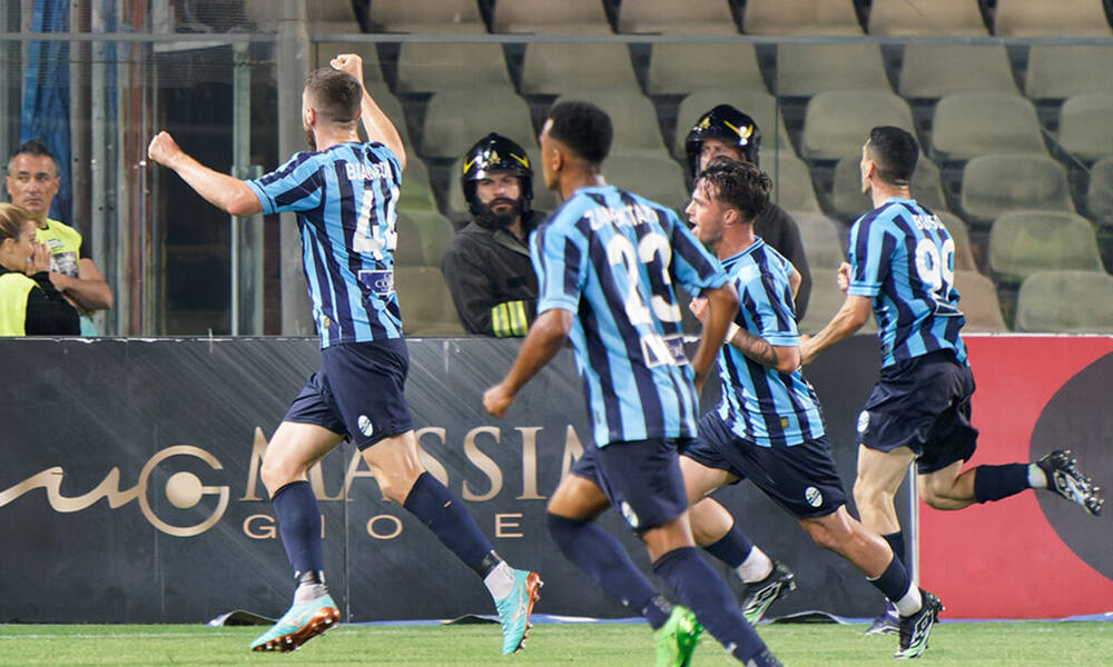 Calcio Lecco 1912 celebrates after scoring a goal 13/06/2023 - PLAYOFF - FOGGIA VS LECCO - SERIE C - LEGA PRO - CALCIO