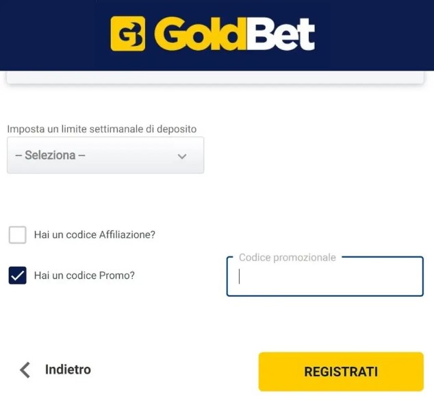 goldbet bonus code