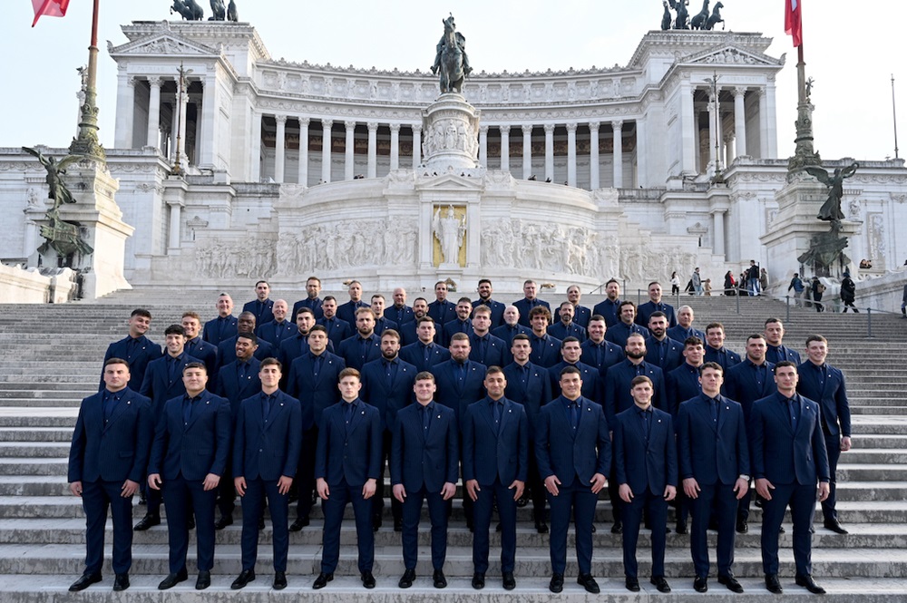 Italia rugby con staff
