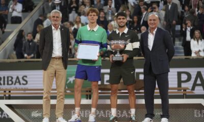 Gilles Moretton, Jannik Sinner, Carlos Alcaraz, Andre Agassi