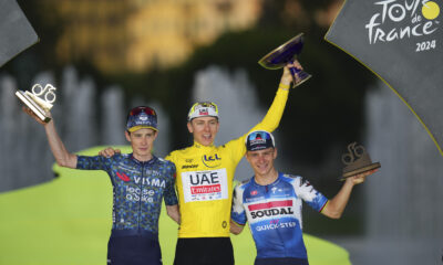Il podio con i vincitori del Tour de France 2024