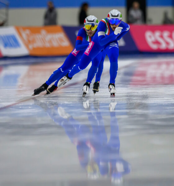 Team pursuit maschile speed skating (Davide Ghiotto, Michele Malfatti ed Andrea Giovannini)