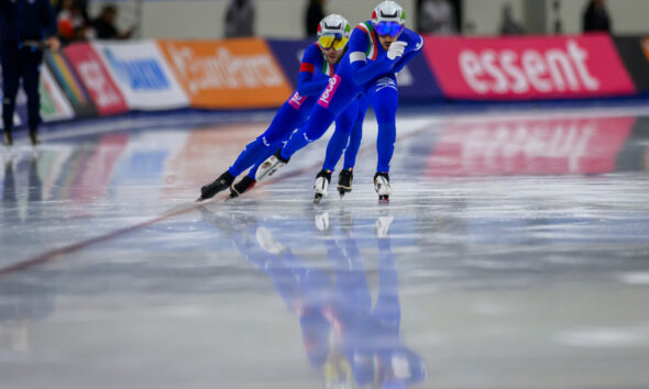 Team pursuit maschile speed skating (Davide Ghiotto, Michele Malfatti ed Andrea Giovannini)