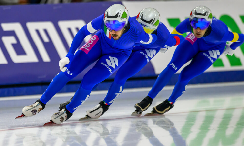 Team pursuit maschile speed skating (Davide Ghiotto, Michele Malfatti ed Andrea Giovannini)