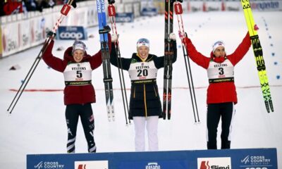 Podio 20 km tl mass start femminile Ruka 2025