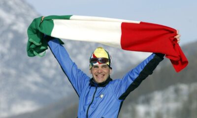 OLIMPIADI INVERNALI - TORINO 2006. L'ITALIANO PIETRO PILLER VINCITORE DELLA MEDAGLIA DI BRONZO NELLA 30KM DI FONDO.