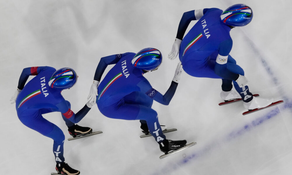 Team pursuit maschile speed skating (Davide Ghiotto, Michele Malfatti ed Andrea Giovannini)