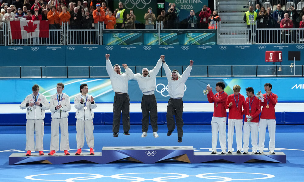 Team pursuit maschile speed skating (Davide Ghiotto, Michele Malfatti ed Andrea Giovannini)