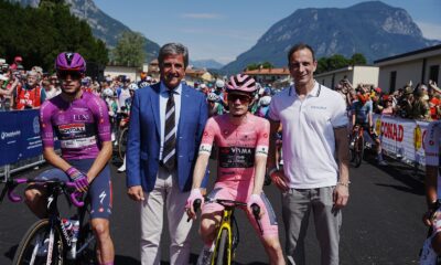 Paul Magnier, Roberto Pella, Jonas Vingegaard, Massimiliano Fedriga