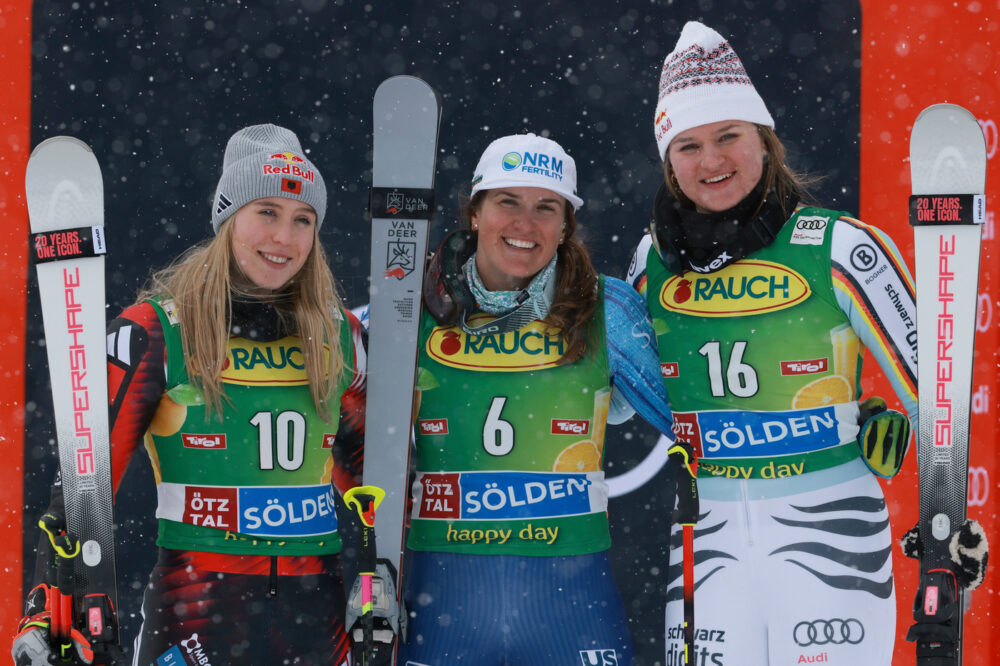 Podio femminile Soelden 2026